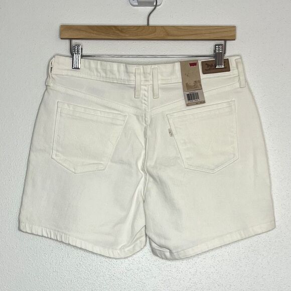 Levi’s NWT new white mid rise denim jean shorts women’s 6 - Picture 3 of 9